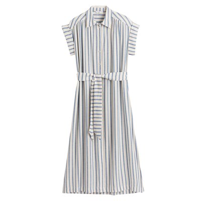 Striped Shirt Dress with Tie-Waist LA REDOUTE COLLECTIONS