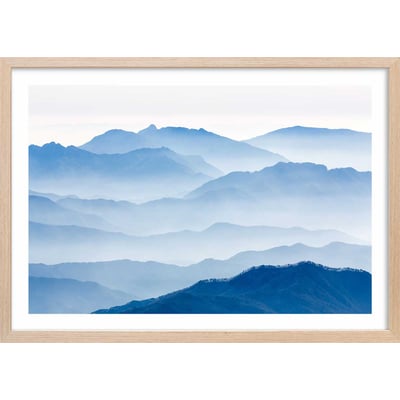 Affiche paysage montagnes bleues HEXOA