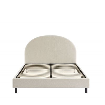 Lit en tissu bouclette 140x190cm - Merle DRAWER