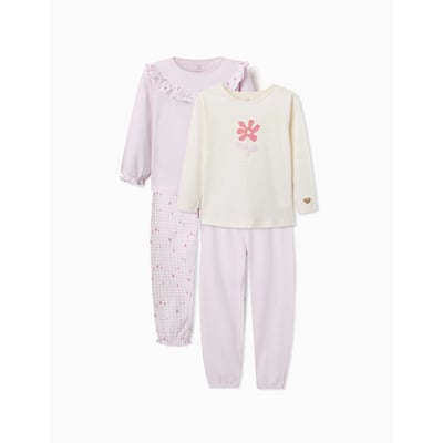 Lot de 2 pyjamas longs en coton avec imprimés floraux ZIPPY