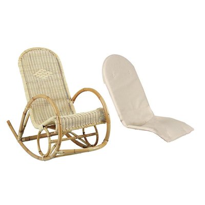 Rocking chair en manau et moelle de rotin naturelle Tipi AUBRY GASPARD