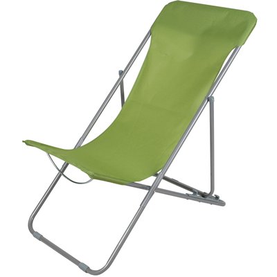 Chaise longue pliante chilienne métal vert 85x56x90cm WADIGA