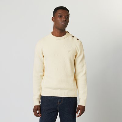 Pull col boutonne coton et coton recyclé LUCIO FAGUO