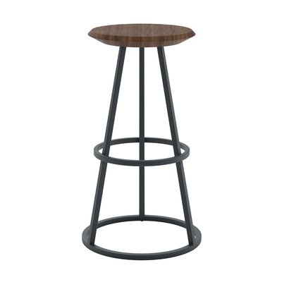 Tabouret de bar noyer avec piètement en métal GUSTAVE HARTO