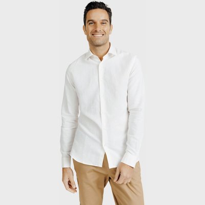 Chemise lin homme slim fit on sale