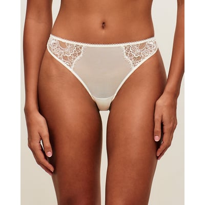 Tanga en mesh et dentelle florale TYLAIZ UNDIZ