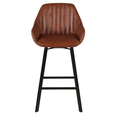 Chaise hauteur plan de travail pivotante marron ZAGO