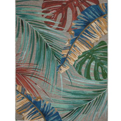 Tapis intérieur extérieur intérieur extérieur feuilles   TAPISSERIE THE DECO FACTORY