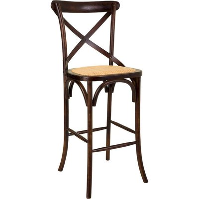 Tabouret en bois assise en rotin style vintage élégant RECOLLECTION