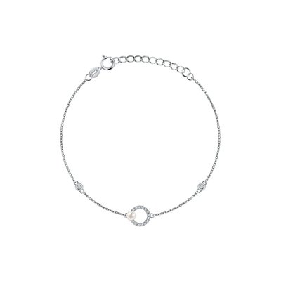 Bracelet en argent 925 et perle de culture PERLE DE NUIT