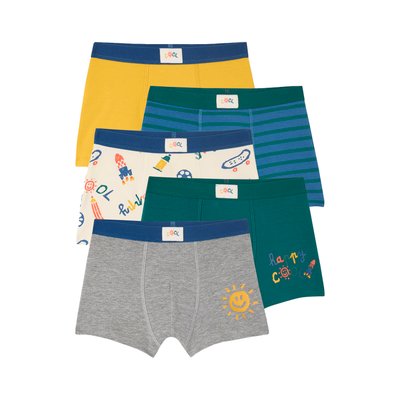 Lot de 5 boxers stretch COOL VERTBAUDET