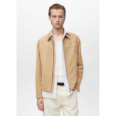 Veste imitation daim fermeture Éclair MANGO MAN