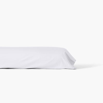 Taie de traversin satin de coton unie PRESTIGE CARRE BLANC