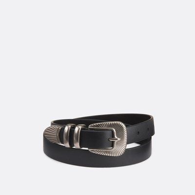 Cinturón de cuero con hebilla western LA REDOUTE COLLECTIONS