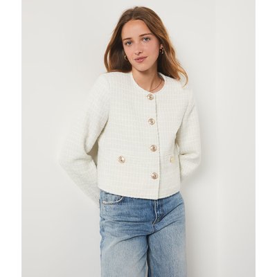 Veste en tweed blanche clearance