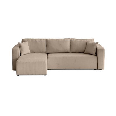 Canapé d'Angle Convertible en Velours côtelé plat 4 places - TOPAZE LISA DESIGN