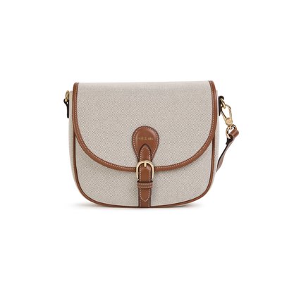 Sac à rabat bimatière toile et cuir OLIVIA TOILE NAT & NIN