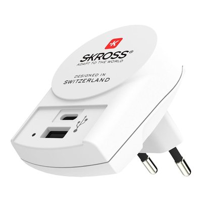 Adaptateur prise Secteur Europe 1 USB + 1 TYPE C SKROSS