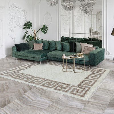 Tapis poils longs shaggy tissé motif simple UNI E UN AMOUR DE TAPIS