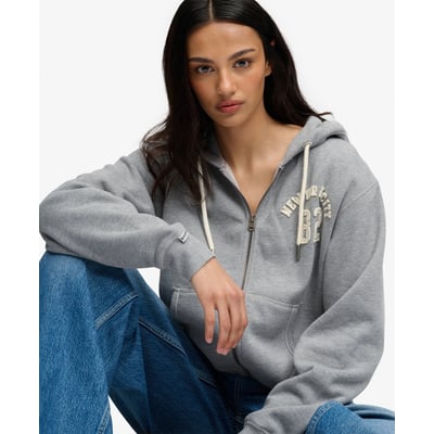 Sweat à capuche zippé court Athletic Essential coupe décontractée SUPERDRY