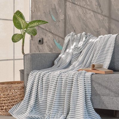 Plaid polaire côtelé extra doux et chaud KASH SENSEI MAISON