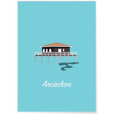 Affiche ville Minimaliste Arcachon L'AFFICHERIE