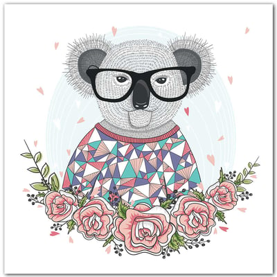 Affiche enfant hipster koala HEXOA