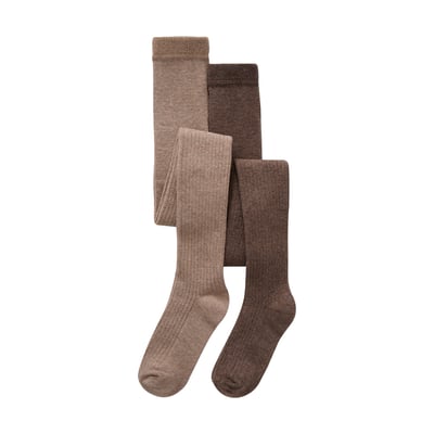 Lot de 2 paires de collants en maille côtelée VERTBAUDET