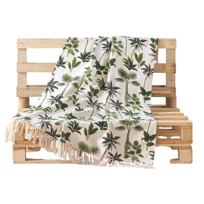 Plaid Jete de lit fauteuil a franges tropical malacca DOUCEUR D'INTÉRIEUR