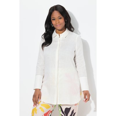Blouse en lin, col chemise, manches longues ULLA POPKEN