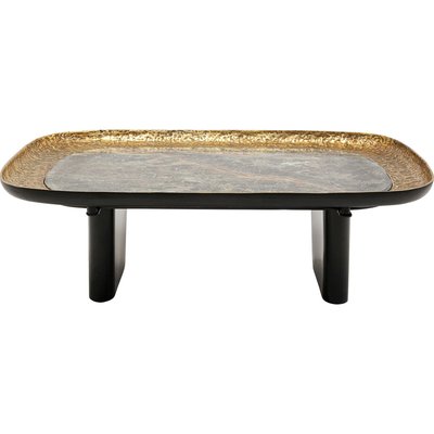 Table basse en marbre et aluminium martelé, MALA KARE DESIGN