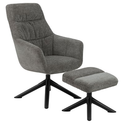 Fauteuil Hailey de salon avec accoudoirs et repose-pieds TOILINUX