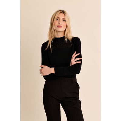Top manches longues, col en semi-transparence MOLLY BRACKEN