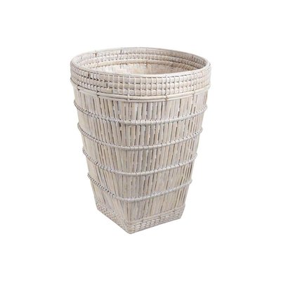 Corbeille haute en bambou patiné blanc AUBRY GASPARD