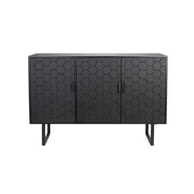 Buffet Link High noir, 135 cm, Design graphique BOITE A DESIGN