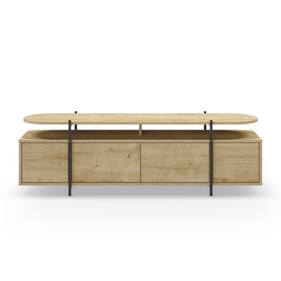 Meuble TV 4 portes et pieds en métal L160 cm - Hinoa CALICOSY
