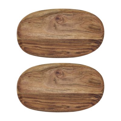 Plateaux Wood Ovale grand lot de 2 HOUSE DOCTOR