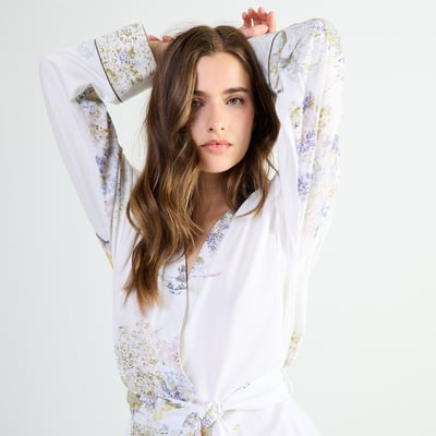 Kimono long col kimono en satin LANDE LAURENCE TAVERNIER