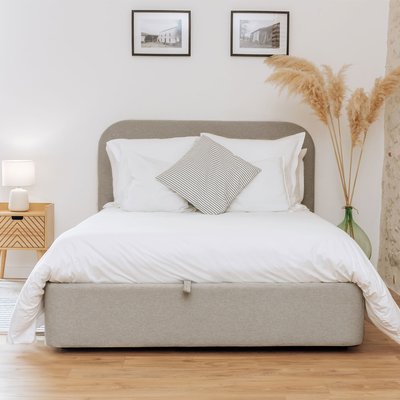 Lit Coffre NOVA tissu gris HYPNIA