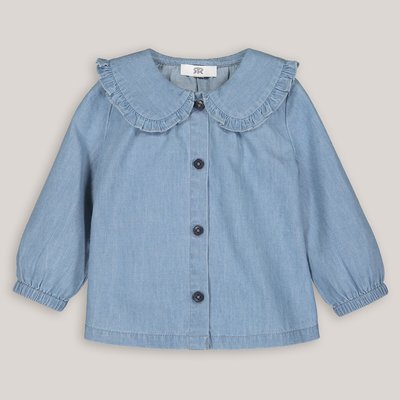 Blouse col claudine en jean LA REDOUTE COLLECTIONS