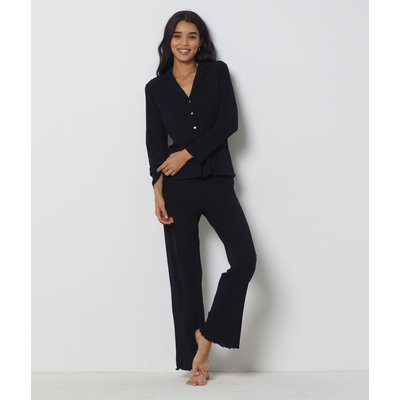 Chemise de pyjama en maille côtelée richelieu COLY ETAM
