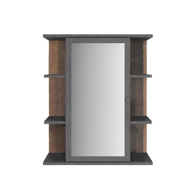 Meuble Haut de Salle de Bain 1 Porte Miroir et 6 Niches - Madoc CALICOSY