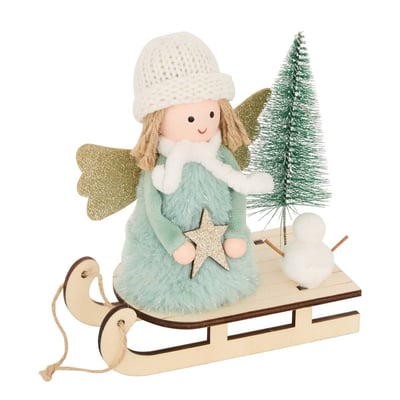 ANGE SUR LUGE VERT BLC H18 FEERIC LIGHTS & CHRISTMAS