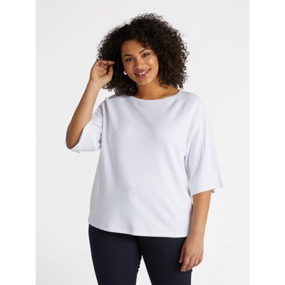 Sweat-shirt en tissu doux au toucher avec petits strass appliqués FIORELLA RUBINO