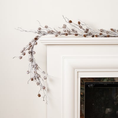 153cm Frosted White & Cone Garland SO'HOME