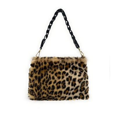 Sac pochette en cuir et poils synthétiques SHURI OH MY BAG