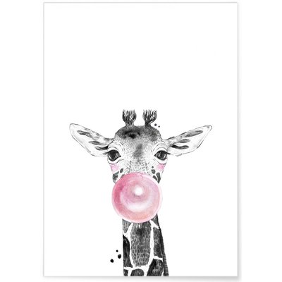 Affiche Bulle de Girafe Rose L'AFFICHERIE