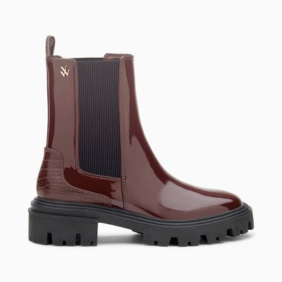 Chaussures vernies bordeaux sales