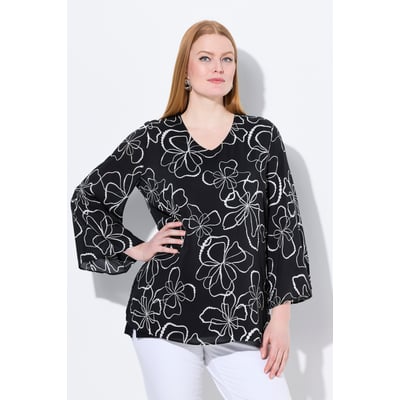 Blouse doublée. Encolure V et manches longues ULLA POPKEN