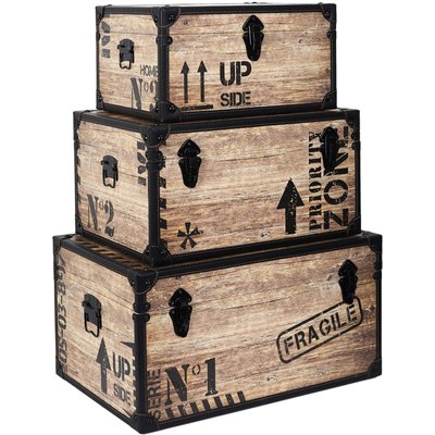 Set de 3 malles décoratives industrielles CMP